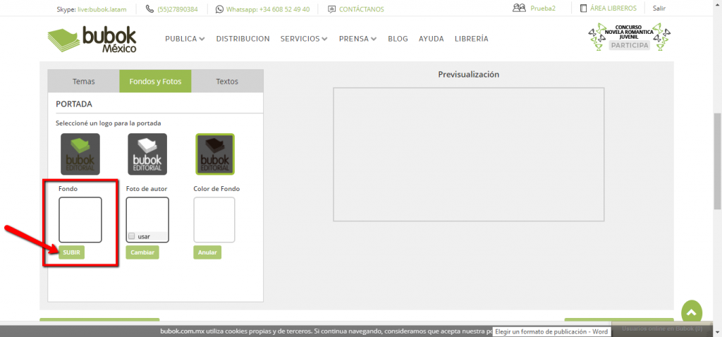 Cómo cargar tu libro en la plataforma de Bubok en cualquiera de sus formatos
