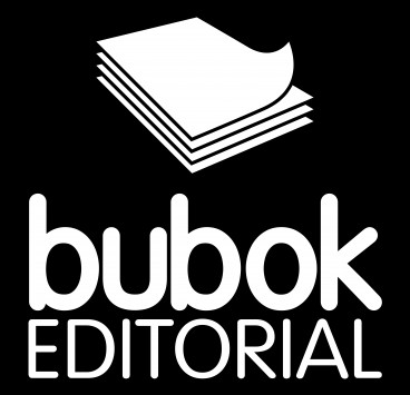 Logo editorial en negativo